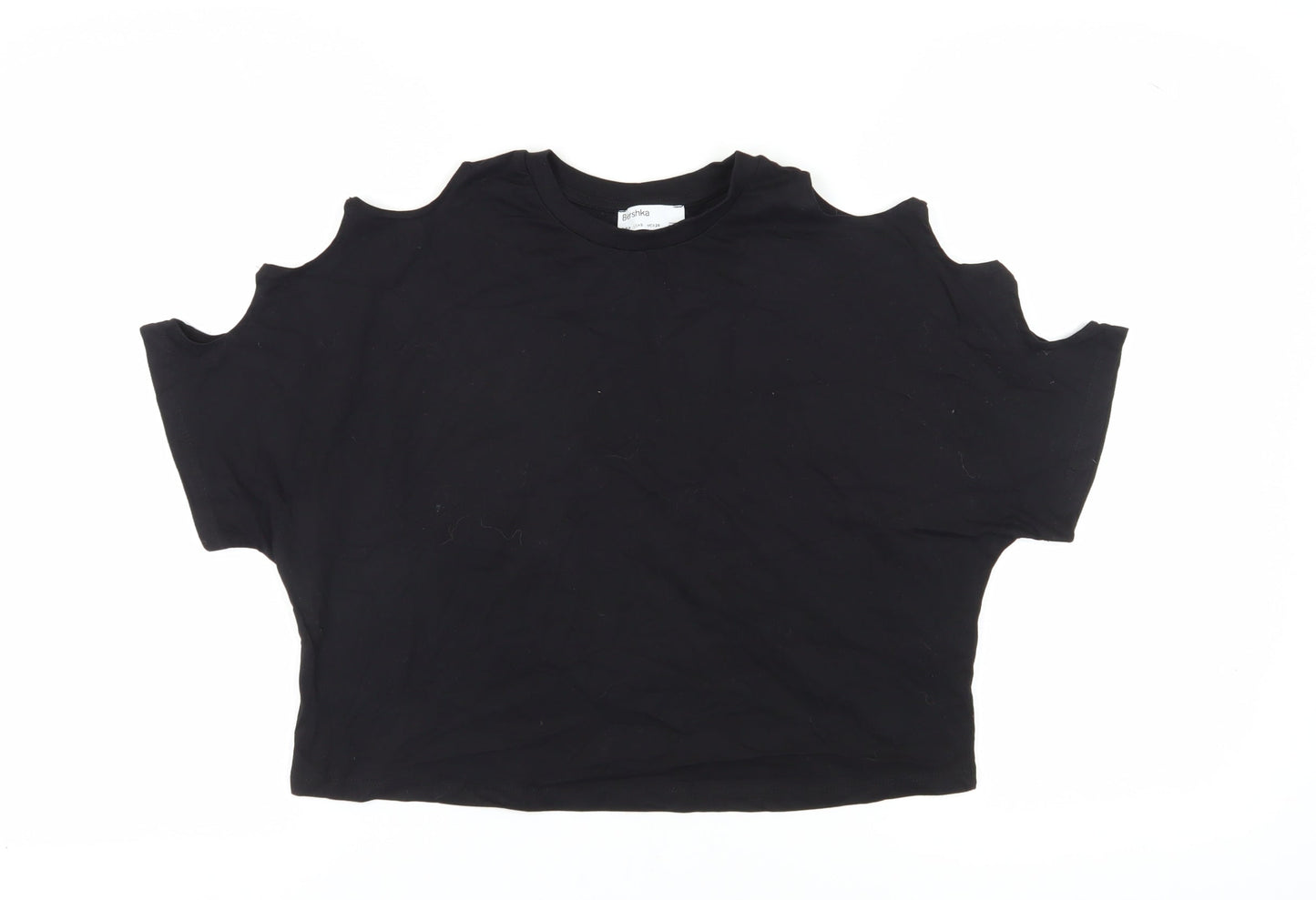 Bershka Women's Black Cold Shoulder T-Shirt S