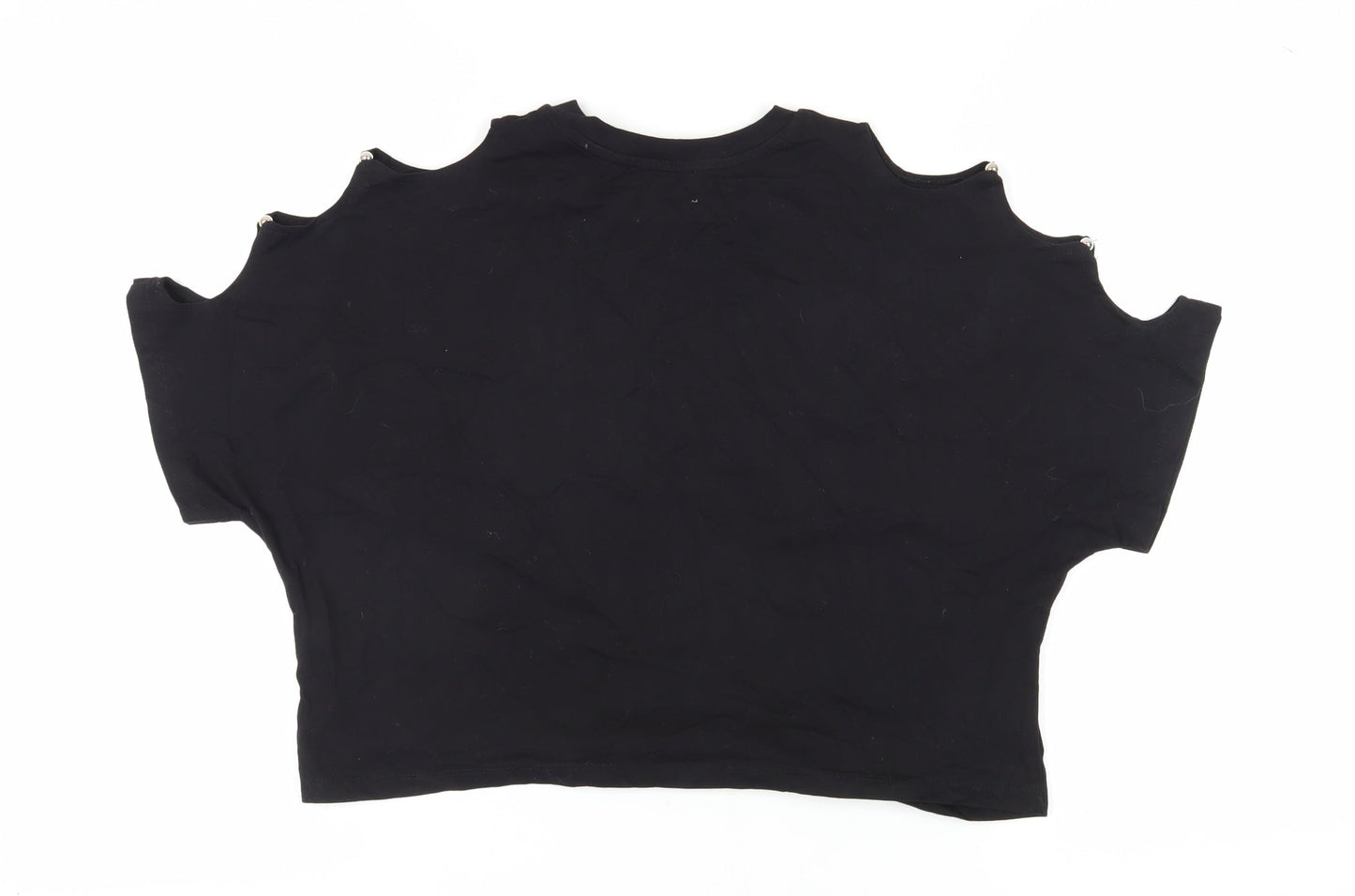 Bershka Women's Black Cold Shoulder T-Shirt S