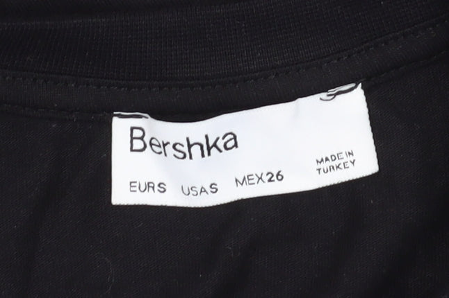 Bershka Women's Black Cold Shoulder T-Shirt S