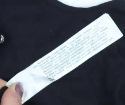 Bershka Women's Black Cold Shoulder T-Shirt S