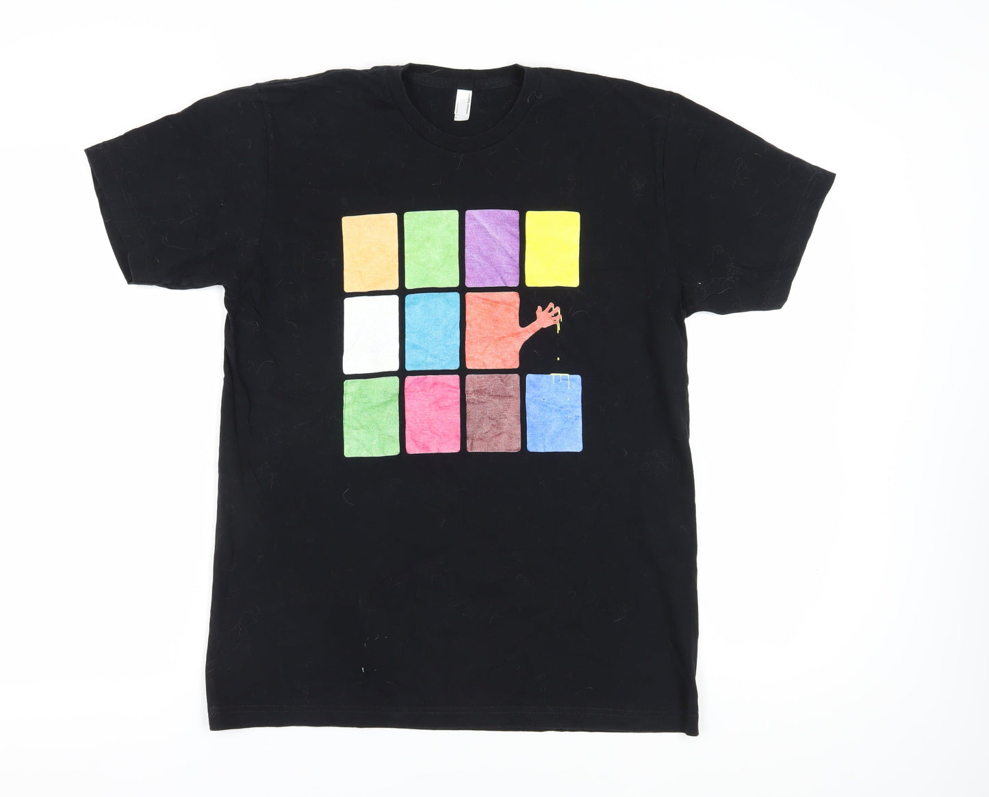 Unisex Adults UK Size L American Apparel Black Basic T-Shirt