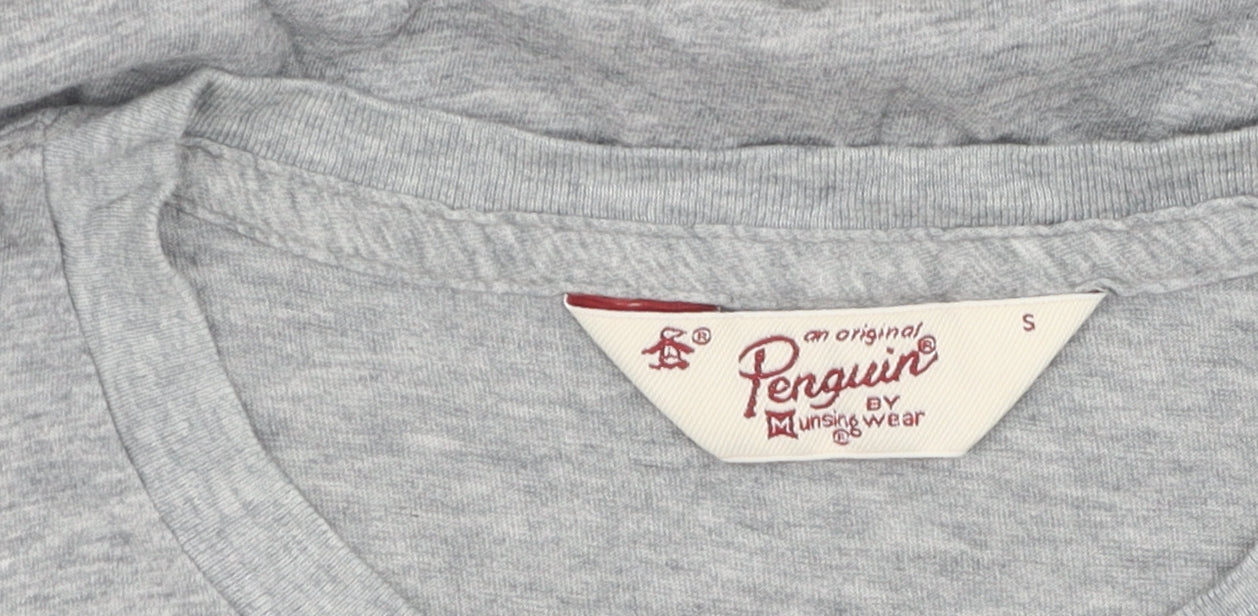 Penguin Men's Grey Graphic Print T-Shirt, Small