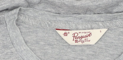 Penguin Men's Grey Graphic Print T-Shirt, Small