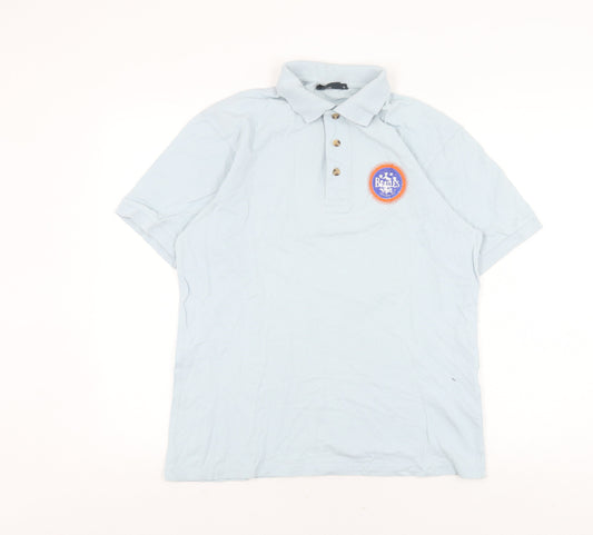 Hanes Men's Blue M Graphic Print Polo Shirt