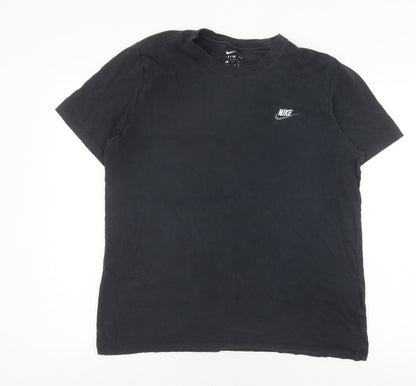 Nike Men's Black L T-Shirt, Crew Neck, Short Sleeve