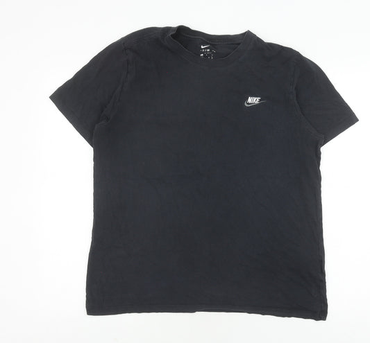 Nike Men's Black L T-Shirt, Crew Neck, Short Sleeve