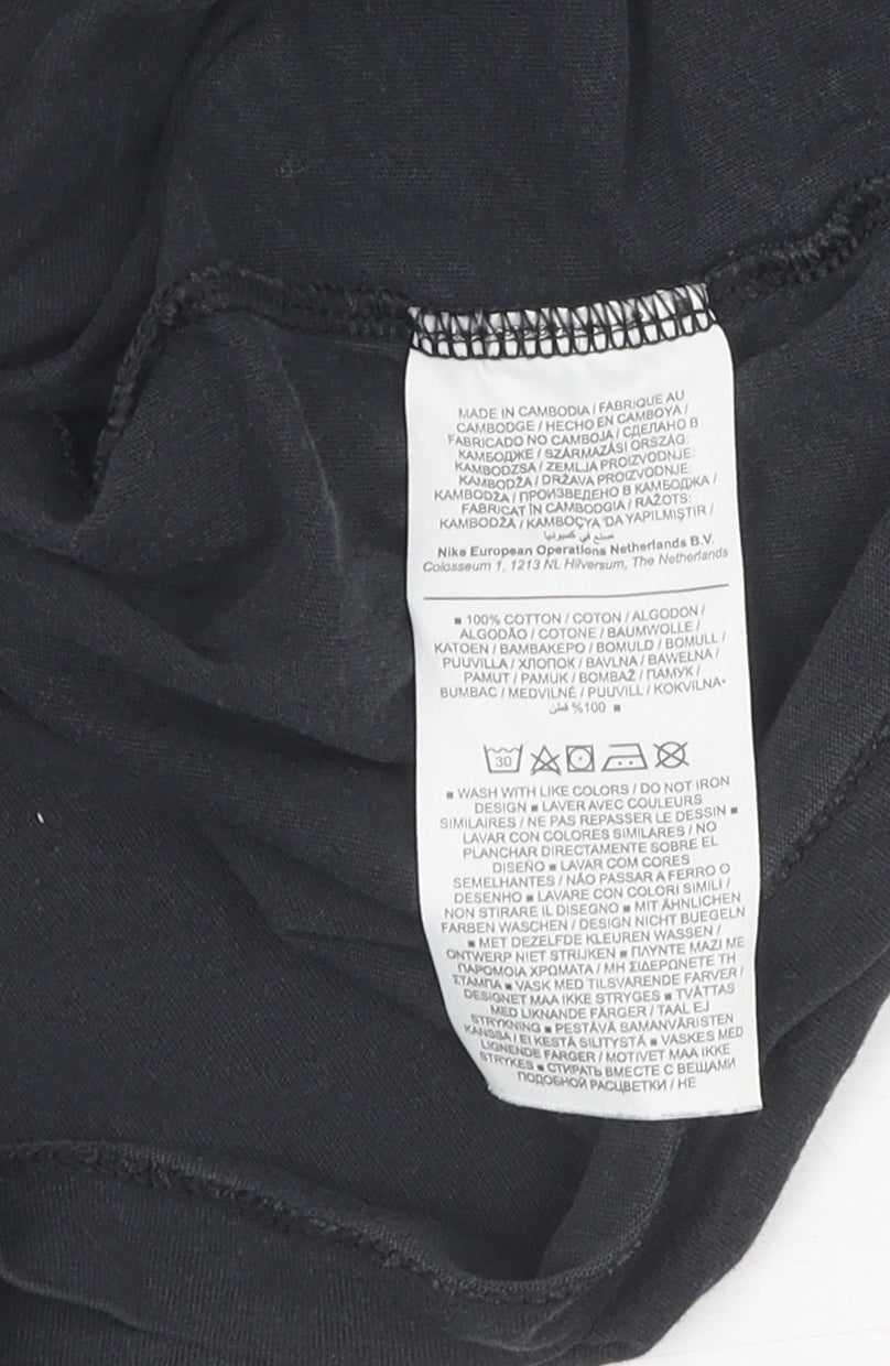 Nike Men's Black L T-Shirt, Crew Neck, Short Sleeve