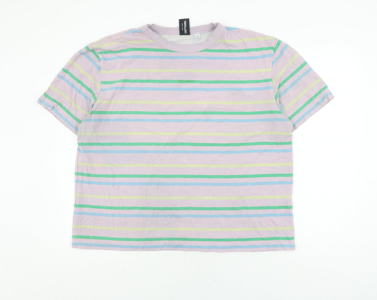 Womens UK Size 18 COLLUSION Multicoloured Basic T-Shirt