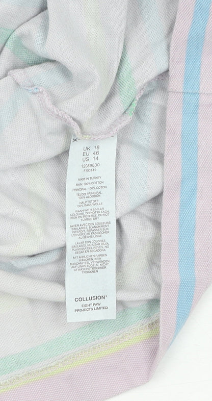 Womens UK Size 18 COLLUSION Multicoloured Basic T-Shirt