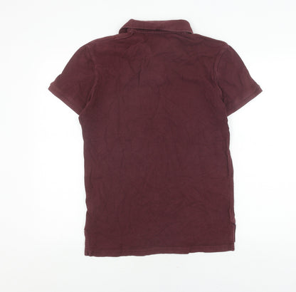 American Eagle Men's Burgundy Classic Fit Polo S