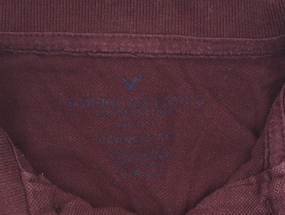 American Eagle Men's Burgundy Classic Fit Polo S