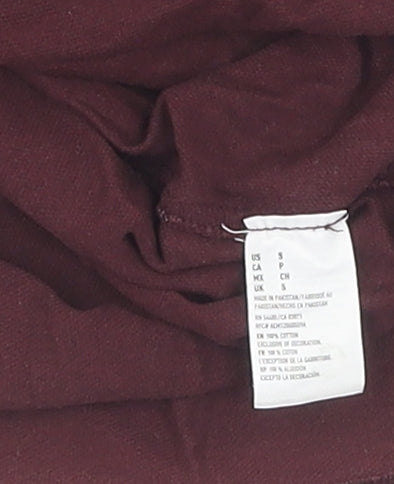 American Eagle Men's Burgundy Classic Fit Polo S