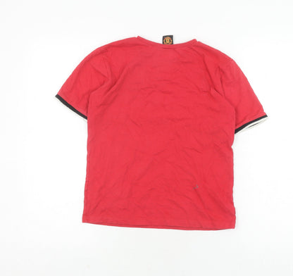 Manchester United Boys' Red Cotton T-Shirt, 10-11 Years