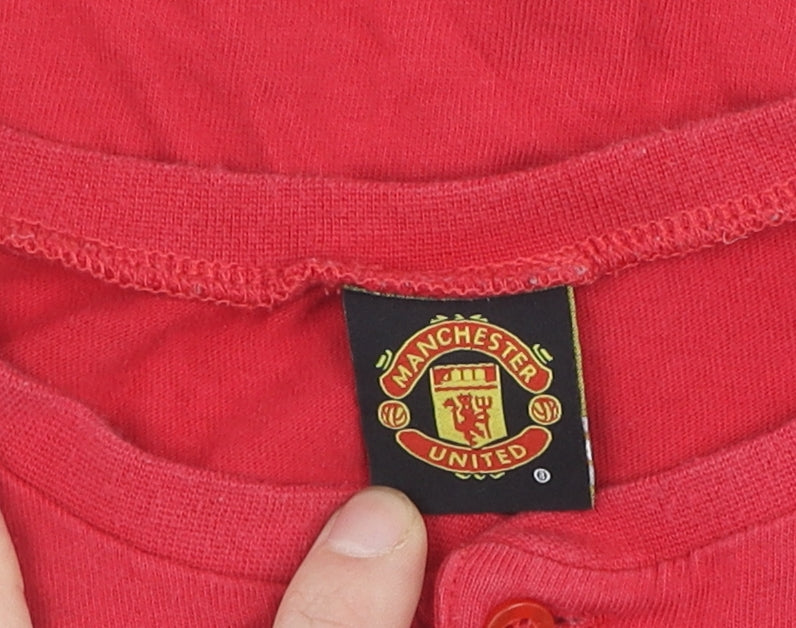 Manchester United Boys' Red Cotton T-Shirt, 10-11 Years