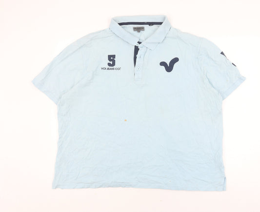 Voi Jeans Co Men's Light Blue 7XL Polo Shirt