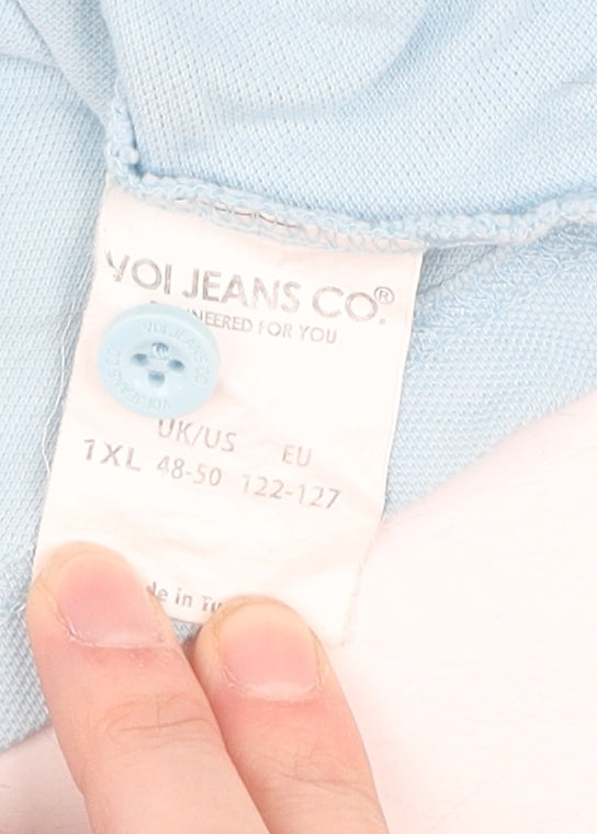 Voi Jeans Co Men's Light Blue 7XL Polo Shirt