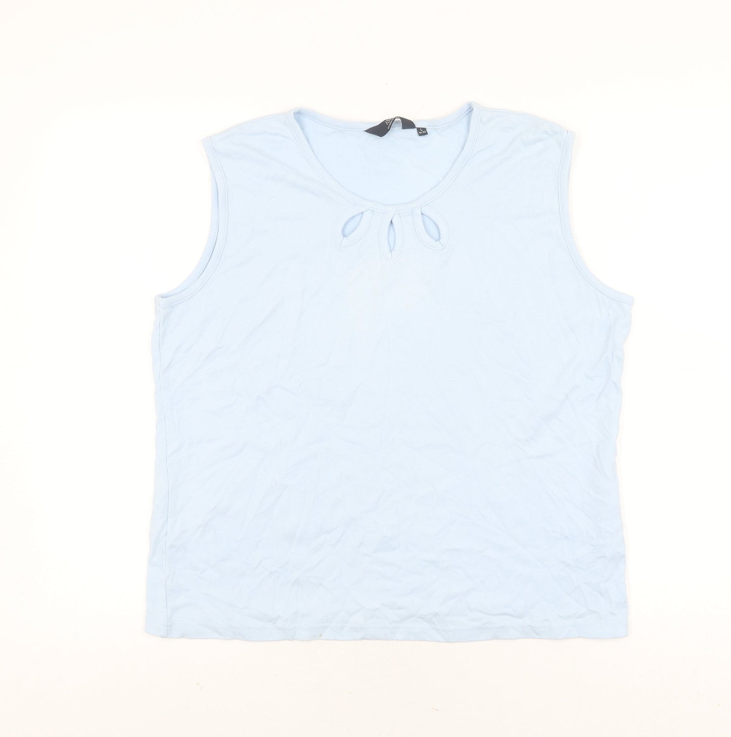 Womens UK Size L ISLE Blue Basic Tank