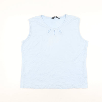 Womens UK Size L ISLE Blue Basic Tank