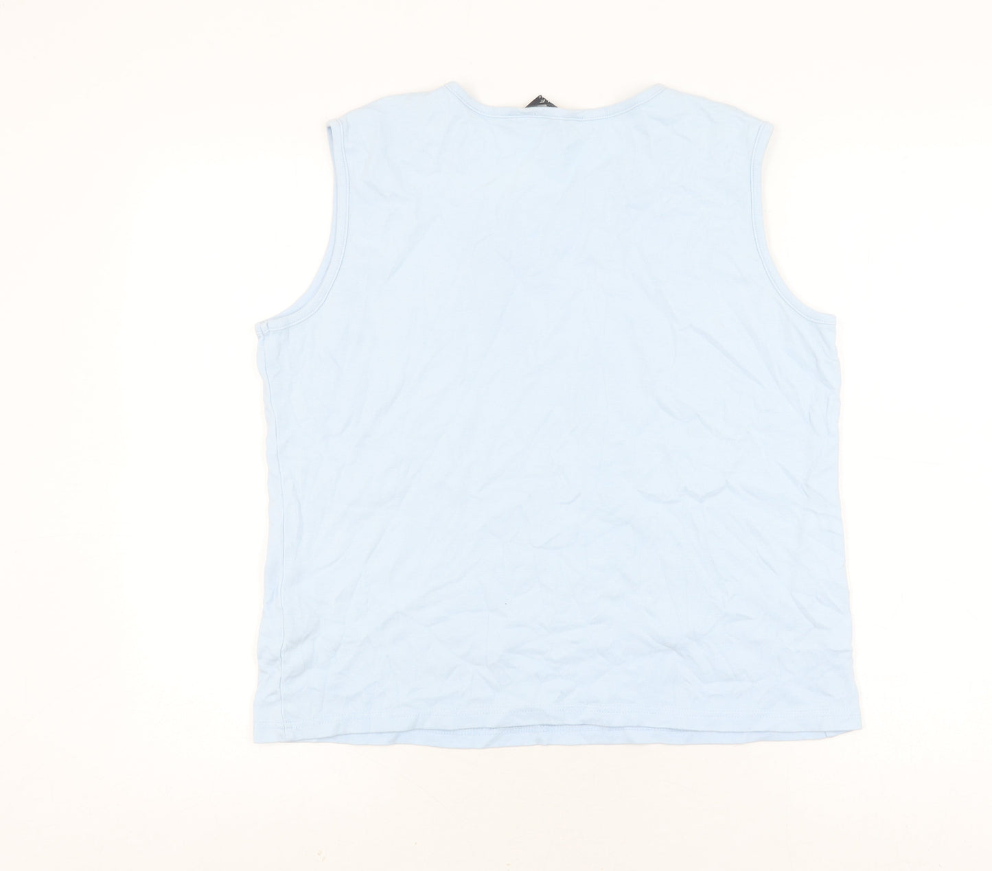 Womens UK Size L ISLE Blue Basic Tank