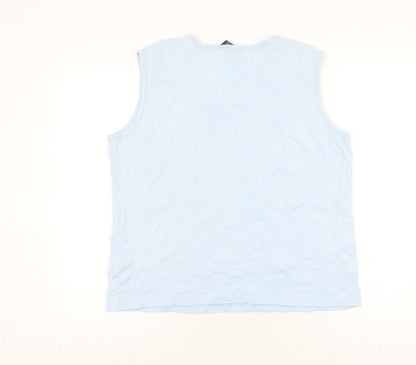 Womens UK Size L ISLE Blue Basic Tank