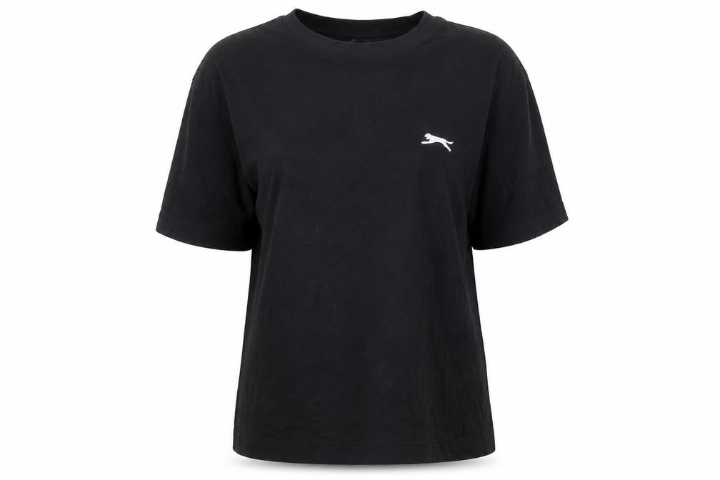 Womens UK Size 8 Slazenger Black Basic T-Shirt
