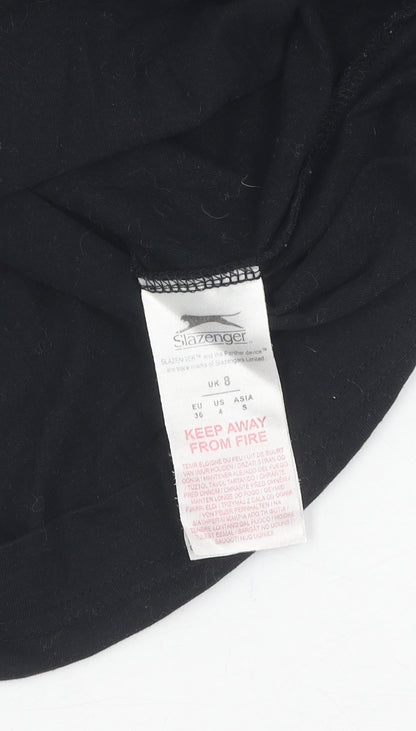 Womens UK Size 8 Slazenger Black Basic T-Shirt