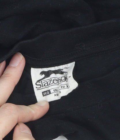 Womens UK Size 8 Slazenger Black Basic T-Shirt