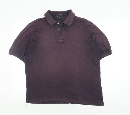 Lands' End Men's Black M Polo Shirt - Cotton, Casual