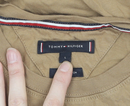 Tommy Hilfiger Men's Brown Cotton T-Shirt L
