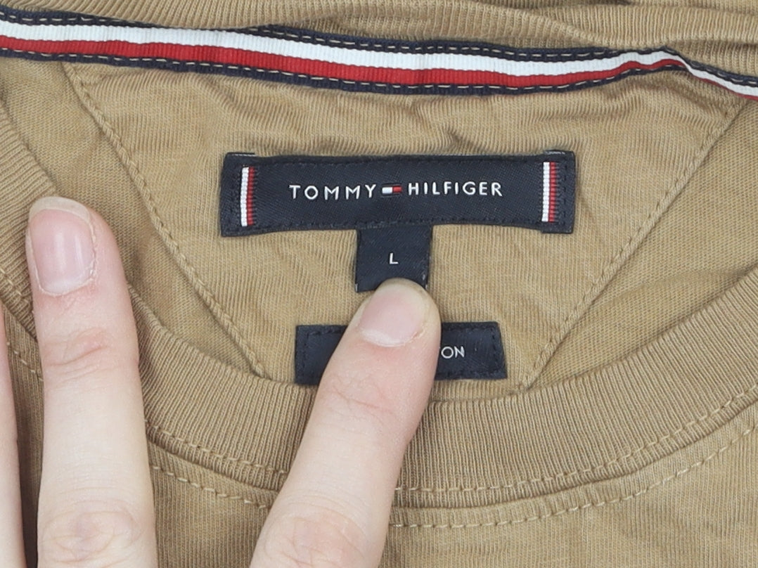 Tommy Hilfiger Men's Brown Cotton T-Shirt L