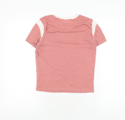 Womens UK Size XS Hollister Pink Ringer T-Shirt