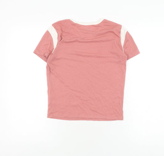 Womens UK Size XS Hollister Pink Ringer T-Shirt