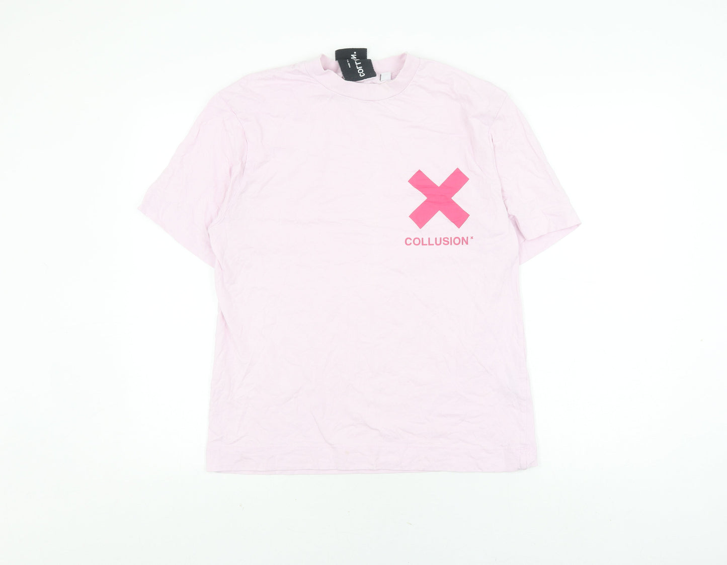 Unisex Adults UK Size XS COLLUSION Pink  T-Shirt