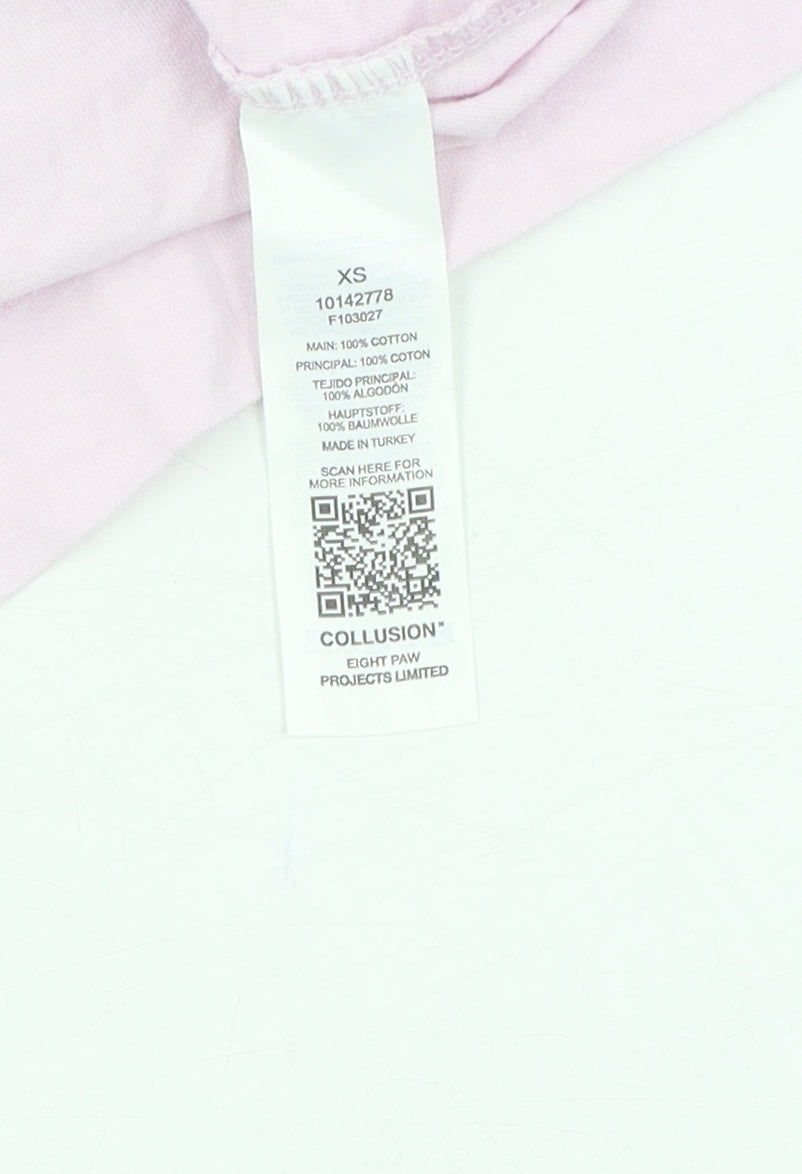 Unisex Adults UK Size XS COLLUSION Pink  T-Shirt