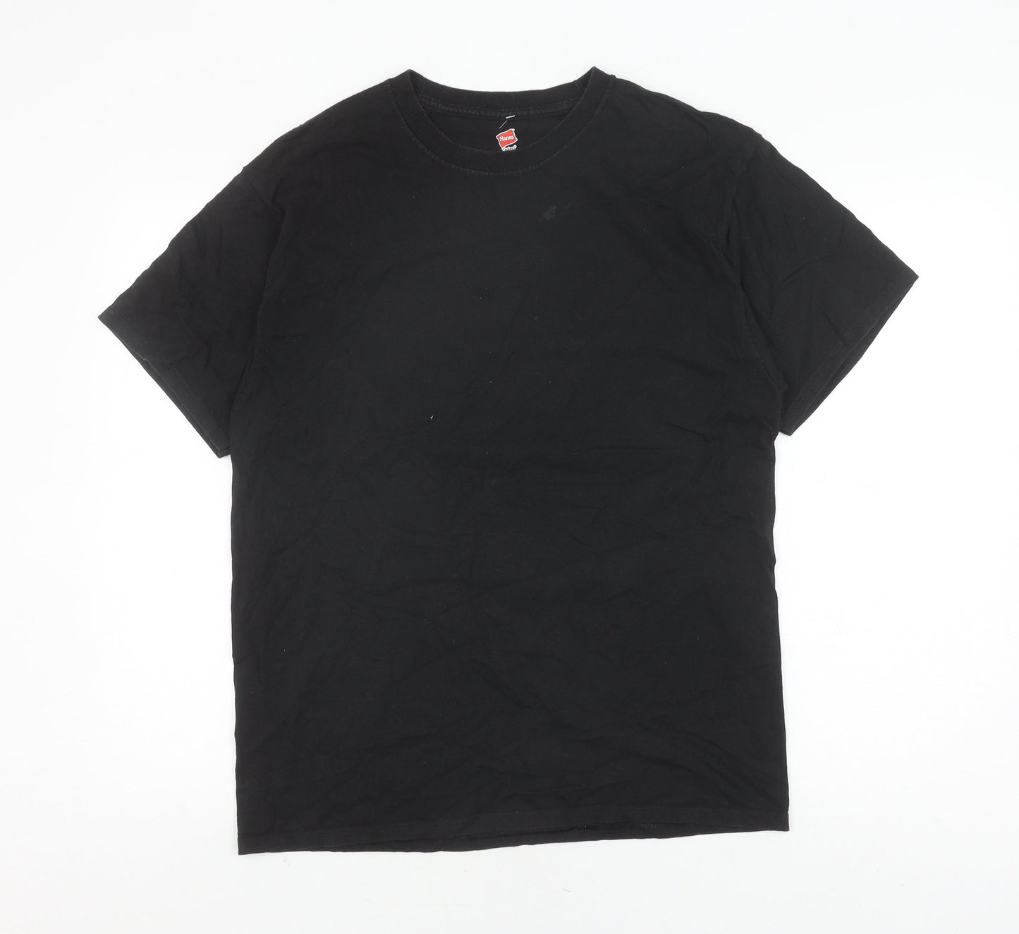 Mens UK Size L Hanes Black  T-Shirt