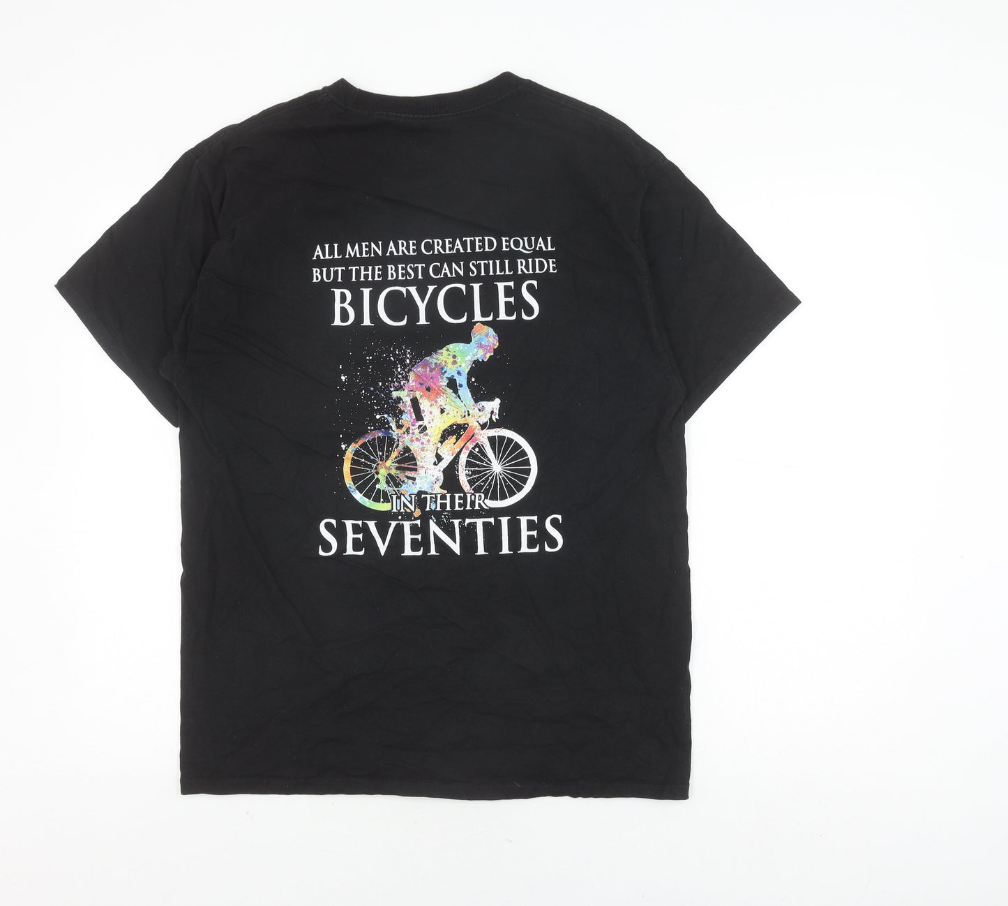 Mens UK Size L Hanes Black  T-Shirt