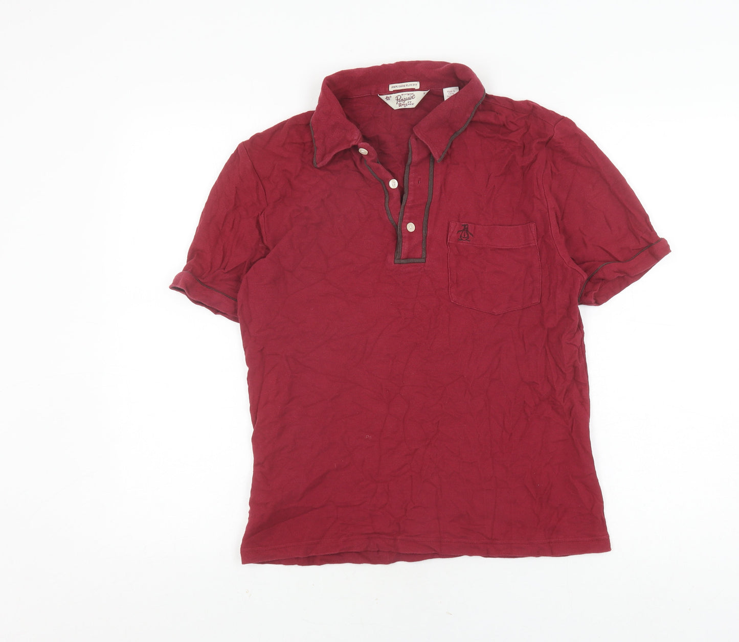 Penguin Men's Slim Fit Red Polo Shirt