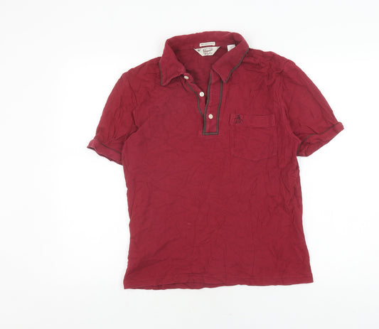 Penguin Men's Slim Fit Red Polo Shirt