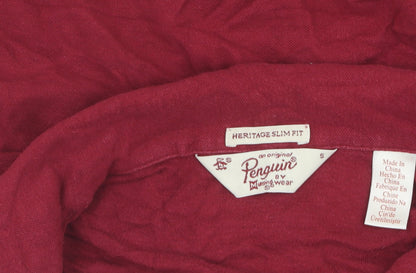 Penguin Men's Slim Fit Red Polo Shirt