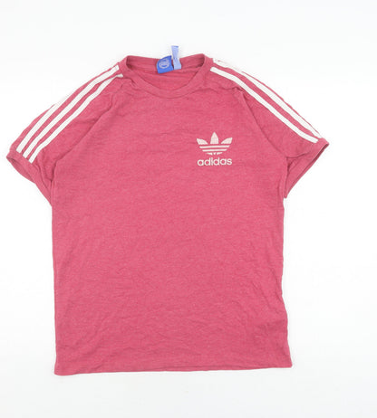 Unisex Adults UK Size S adidas Red Basic T-Shirt