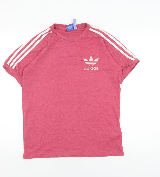 Unisex Adults UK Size S adidas Red Basic T-Shirt