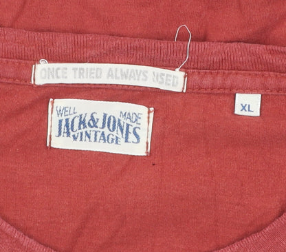 Jack & Jones Vintage Red Men's XL Logo T-Shirt