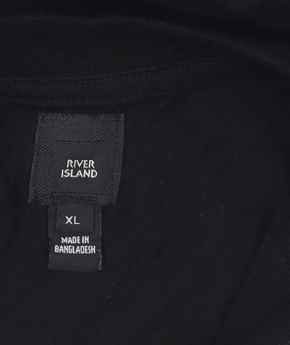 River Island Men's Black XL Pullover Jumper