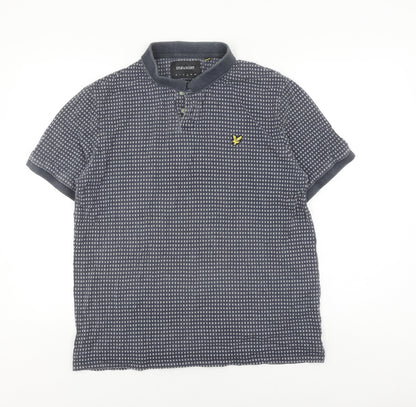 Lyle & Scott Men's Grey Geometric Polo Shirt L