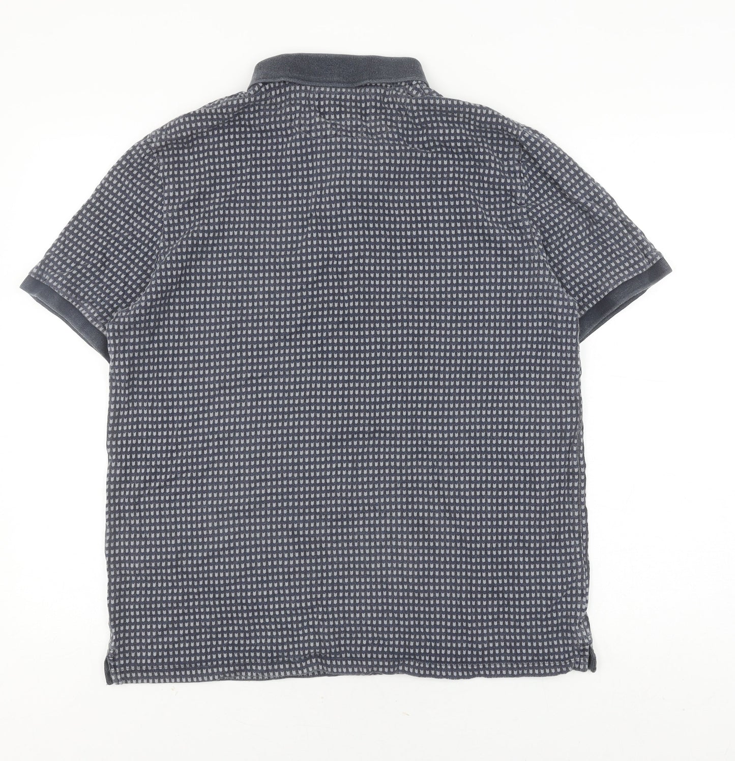 Lyle & Scott Men's Grey Geometric Polo Shirt L