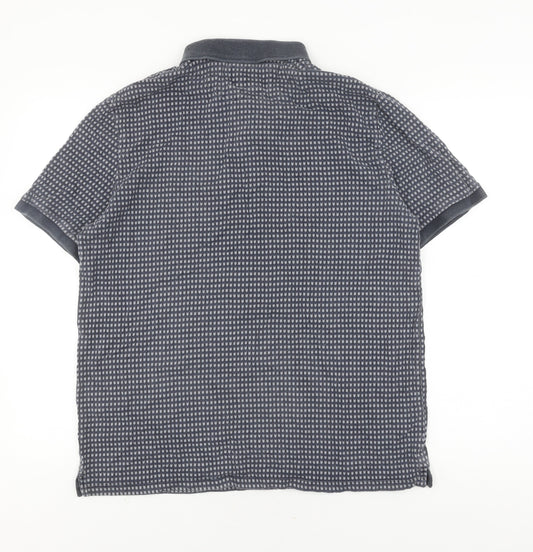 Lyle & Scott Men's Grey Geometric Polo Shirt L