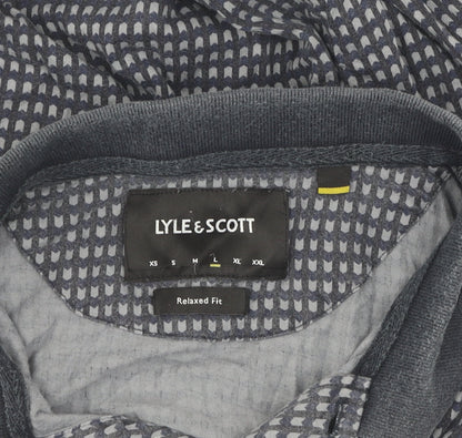 Lyle & Scott Men's Grey Geometric Polo Shirt L