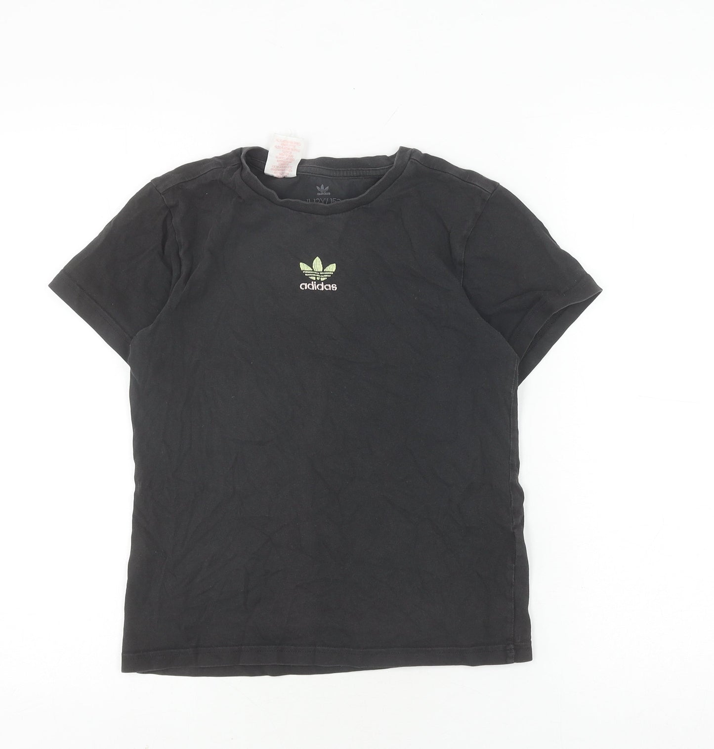 Adidas Unisex Kids Black Graphic Print T-Shirt 11-12 Years