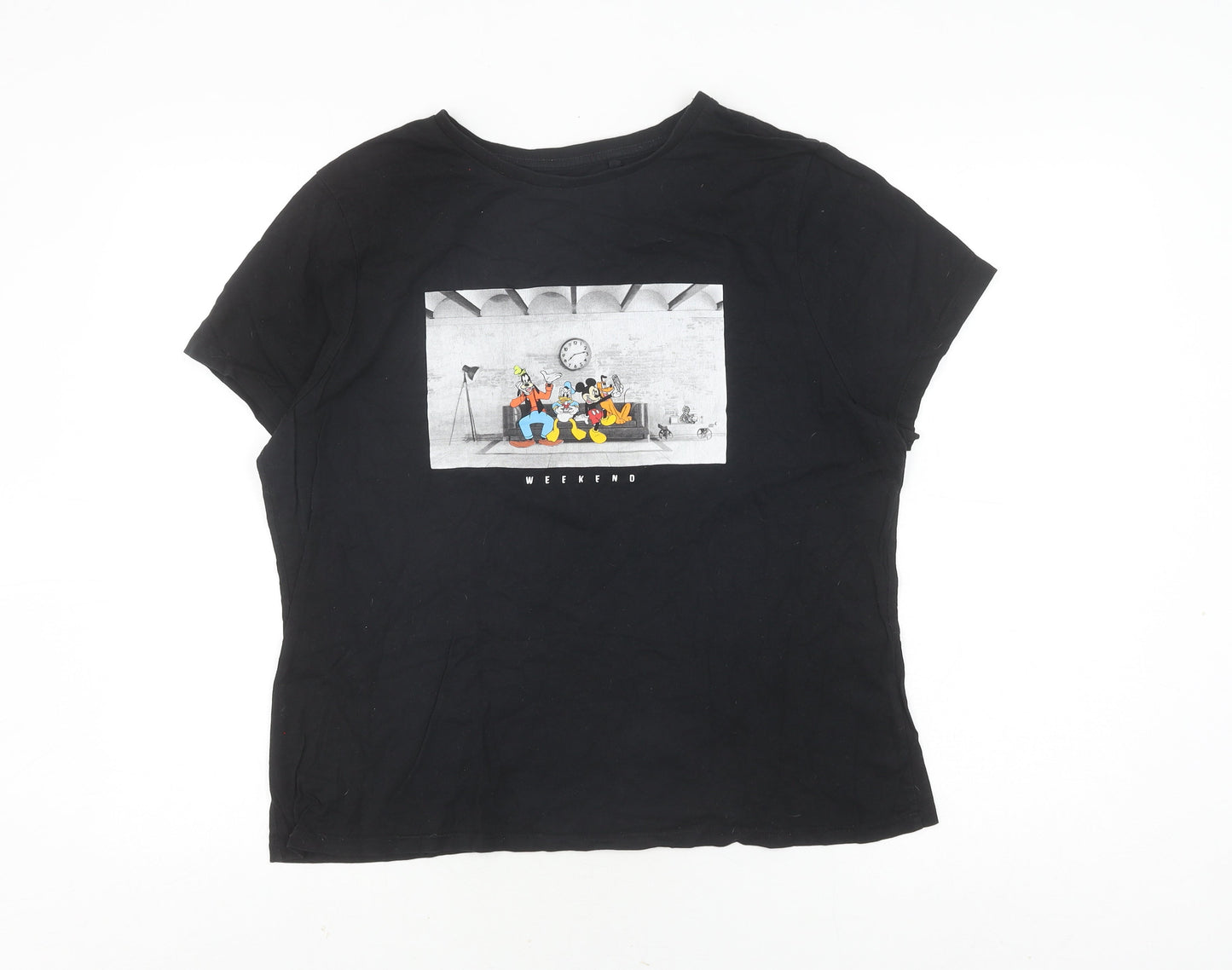 Unisex Adults UK Size L Disney Black  T-Shirt