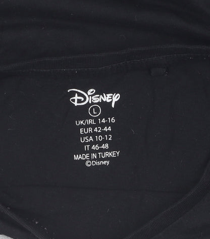 Unisex Adults UK Size L Disney Black  T-Shirt